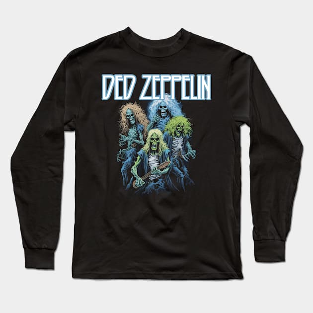 Undead Zombie Rock Band Band Tee Illustration - Ghoulish Music Madness Long Sleeve T-Shirt by Soulphur Media